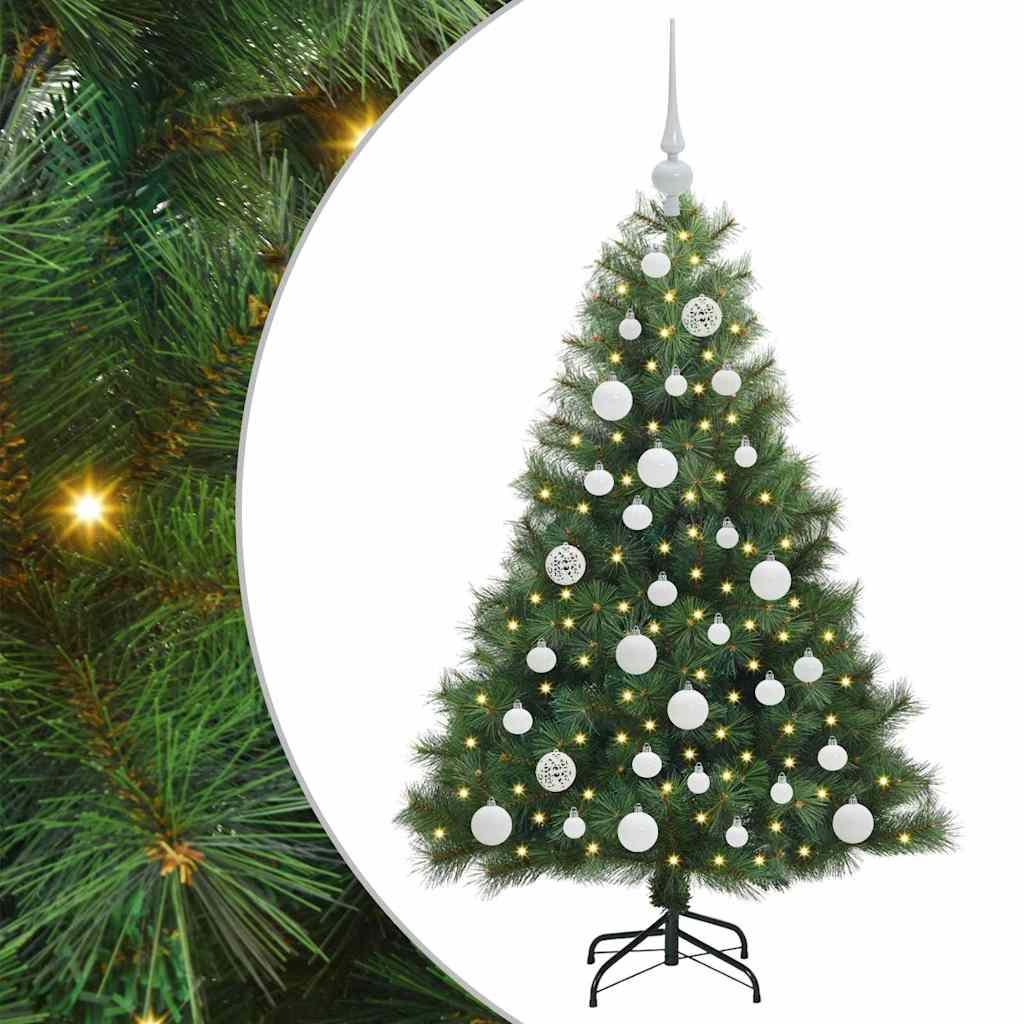 vidaXL Artificial Christmas Tree with 150 LEDs Green 120 cm PE and PVC 2