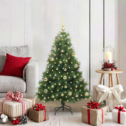 vidaXL Artificial Christmas Tree with 150 LEDs Green 120 cm PE and PVC 1