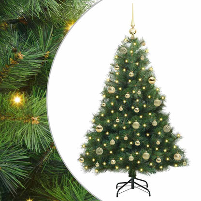 vidaXL Artificial Christmas Tree with 150 LEDs Green 120 cm PE and PVC 2