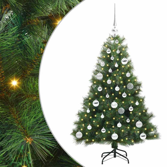 vidaXL Artificial Christmas Tree with 150 LEDs Green 120 cm PE and PVC 2