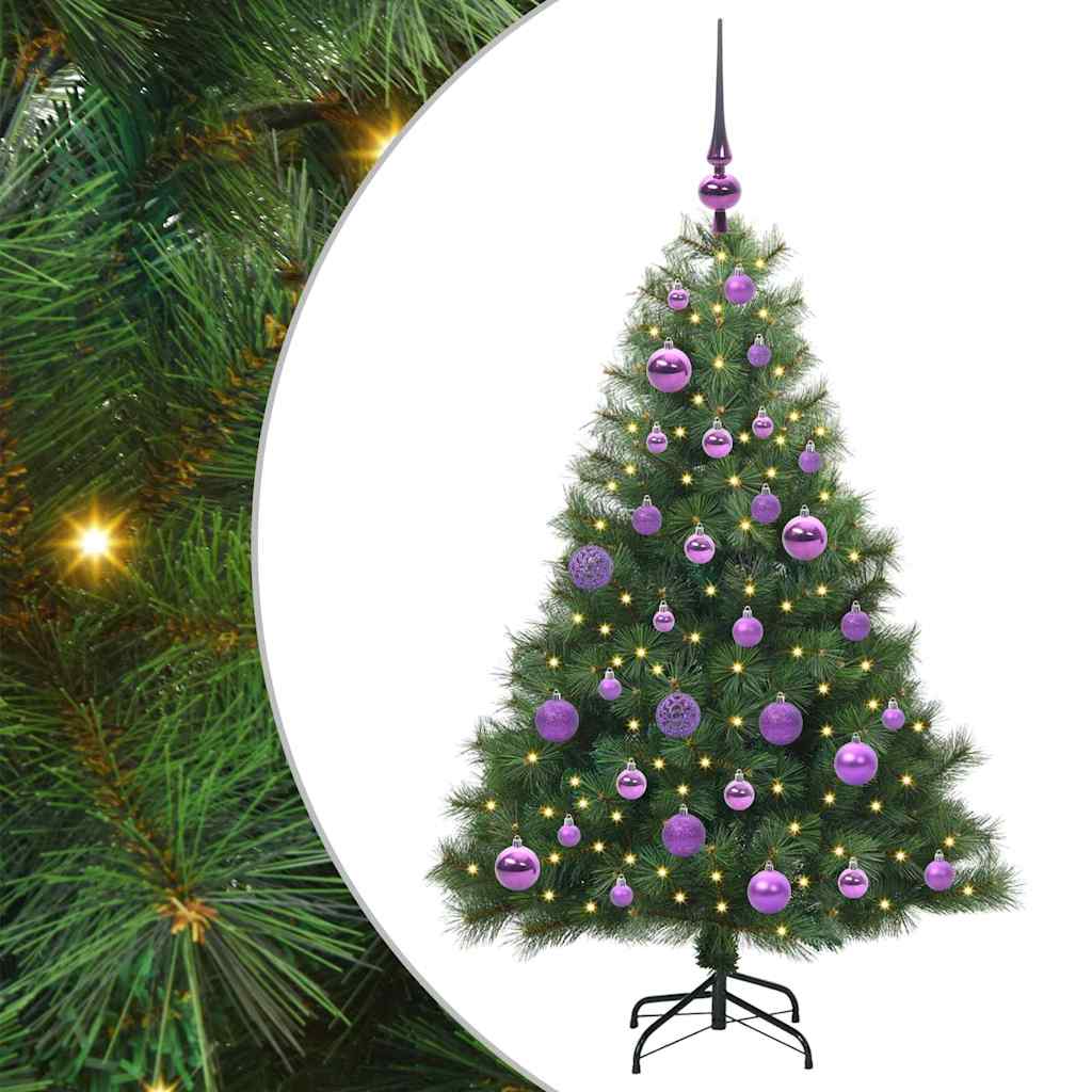 vidaXL Artificial Christmas Tree with 150 LEDs Green 120 cm PE and PVC 2