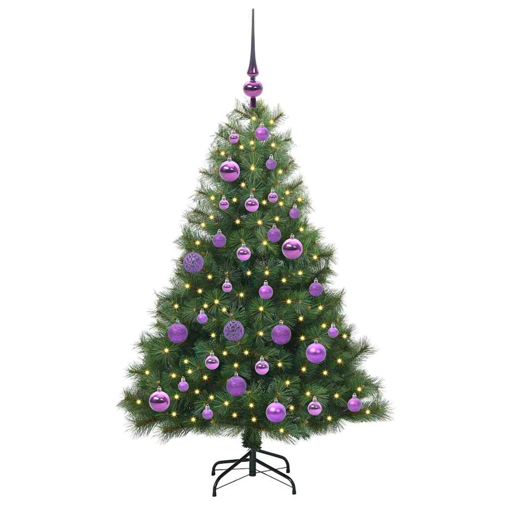 vidaXL Artificial Christmas Tree with 150 LEDs Green 120 cm PE and PVC 3