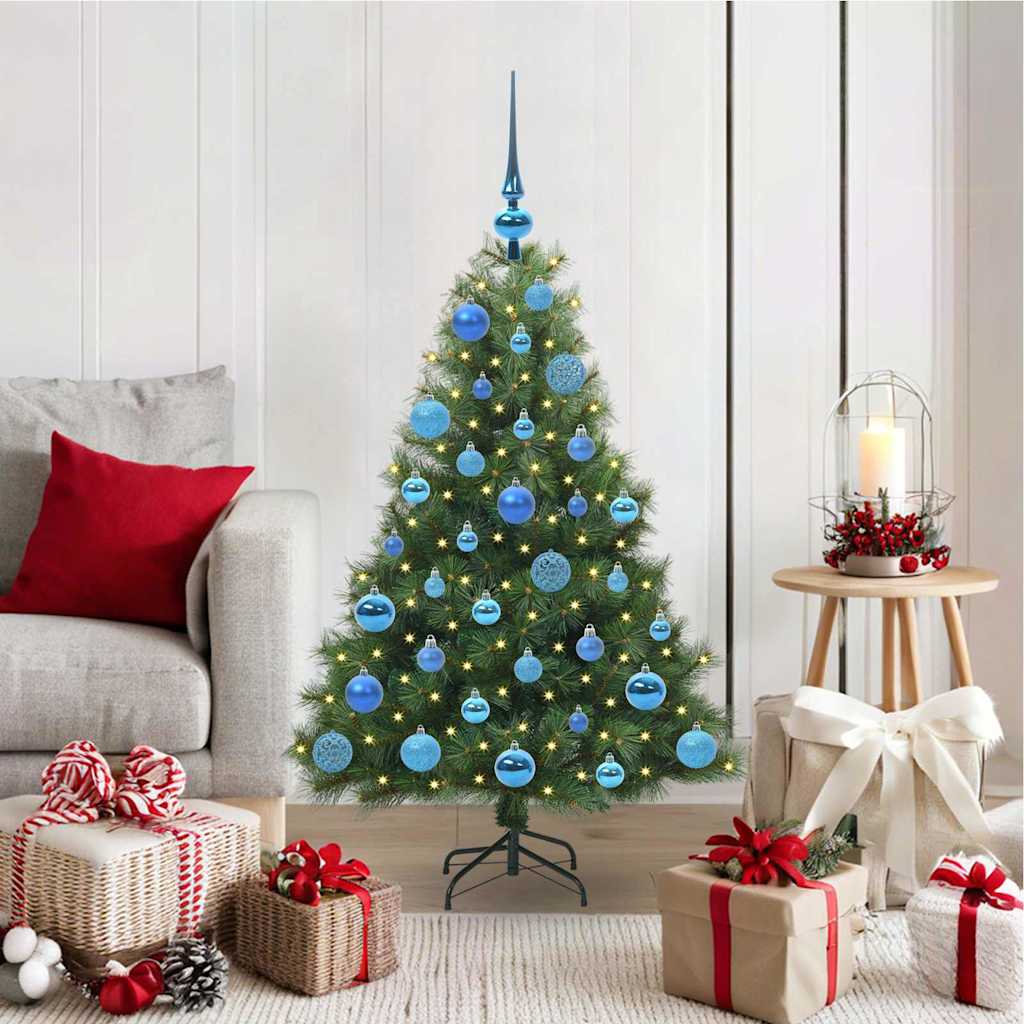 vidaXL Artificial Christmas Tree with 150 LEDs Green 120 cm PE and PVC 1