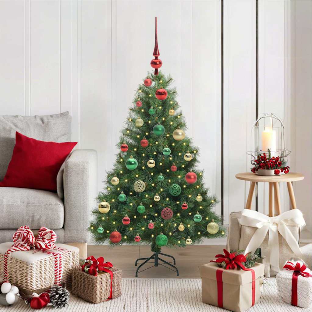 vidaXL Artificial Christmas Tree with 150 LEDs Green 120 cm PE and PVC 1