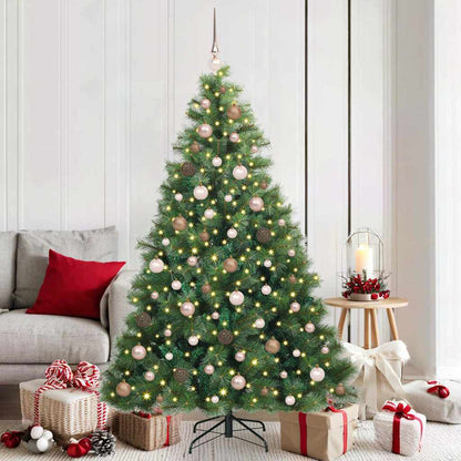 vidaXL Artificial Christmas Tree with 300 LEDs Green 180 cm PE and PVC 1