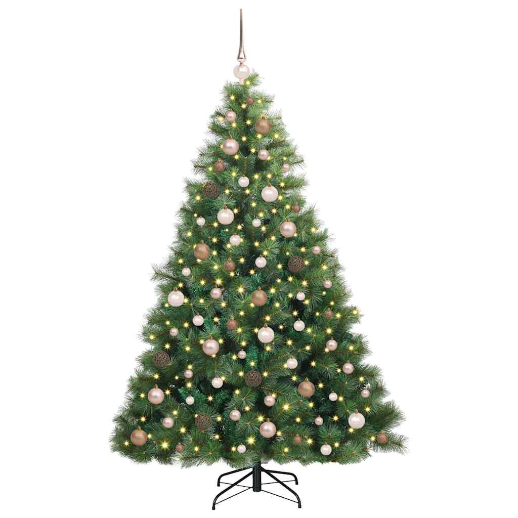 vidaXL Artificial Christmas Tree with 300 LEDs Green 180 cm PE and PVC 3
