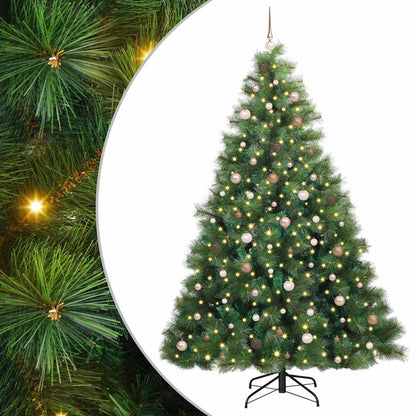 vidaXL Artificial Christmas Tree with 300 LEDs Green 240 cm PE and PVC 2