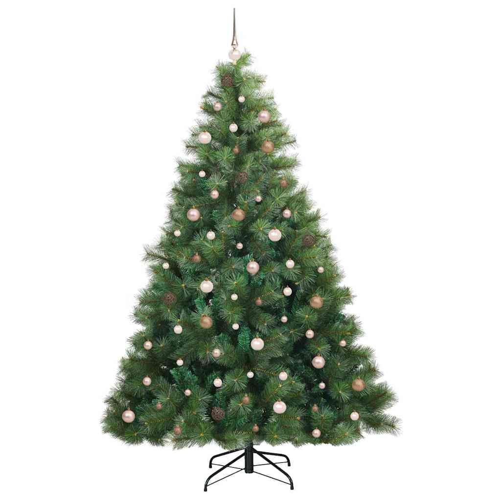 vidaXL Artificial Christmas Tree with 300 LEDs Green 240 cm PE and PVC 4