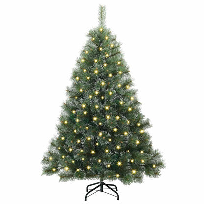 Artificial Christmas Tree Green PE and PVC White 120 cm with LEDs
