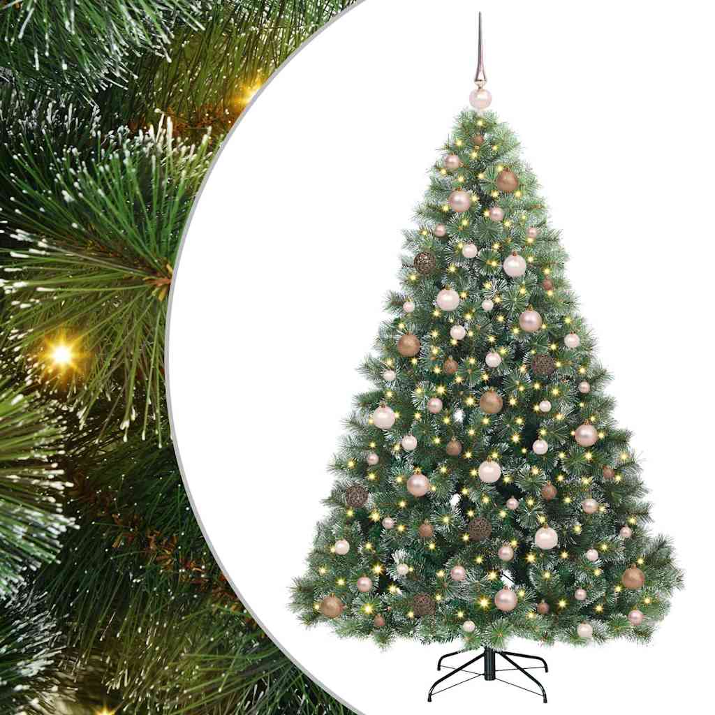 vidaXL Artificial Christmas Tree with 300 LEDs Green 180 cm PE and PVC 2