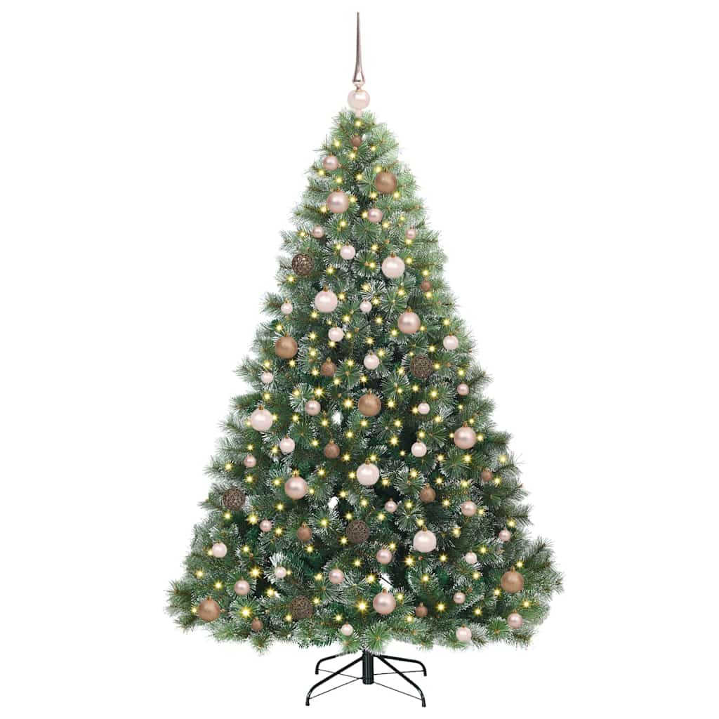 vidaXL Artificial Christmas Tree with 300 LEDs Green 180 cm PE and PVC 3
