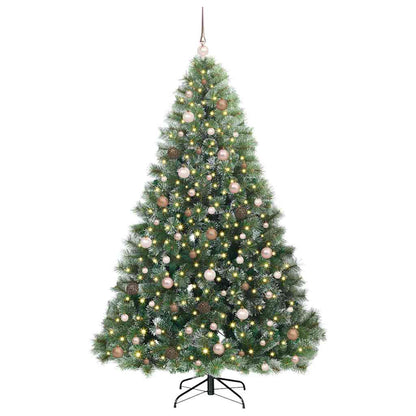 vidaXL Artificial Christmas Tree with 300 LEDs Green 210 cm PE and PVC 3