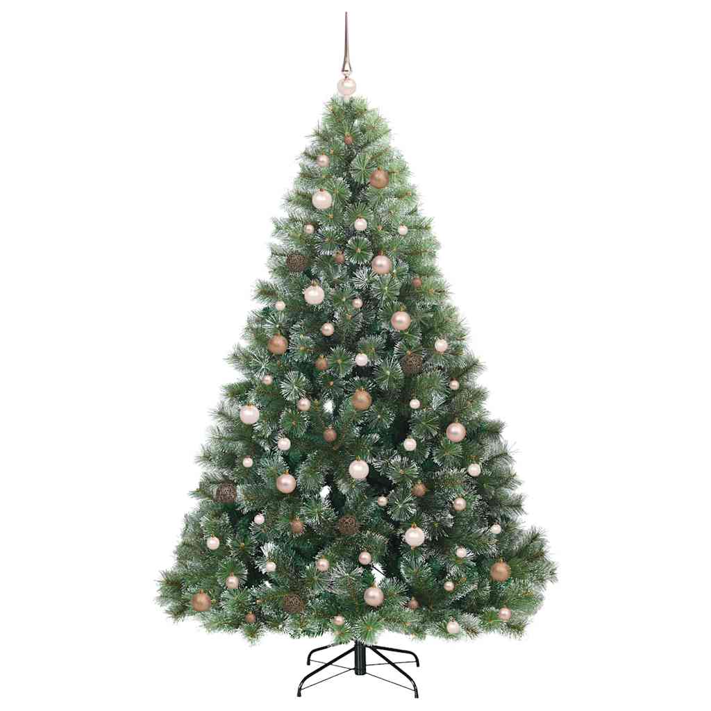 vidaXL Artificial Christmas Tree with 300 LEDs Green 210 cm PE and PVC 4