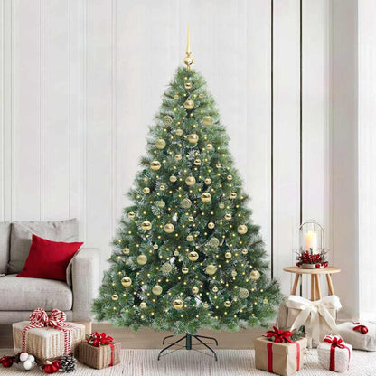 vidaXL Artificial Christmas Tree with 300 LEDs Green 210 cm PE and PVC 1