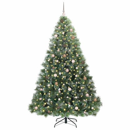 vidaXL Artificial Christmas Tree with 300 LEDs Green 240 cm PE and PVC 3
