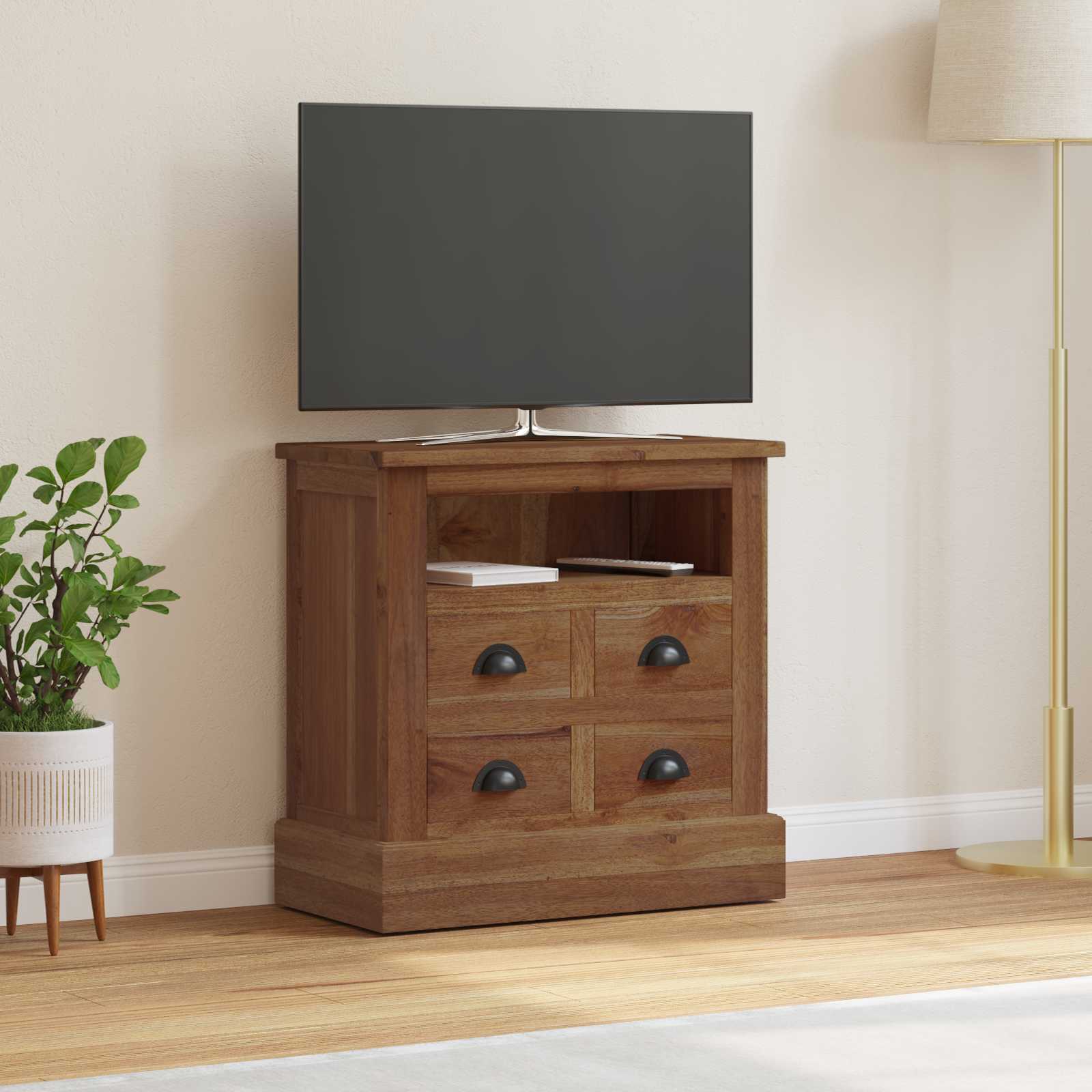 vidaXL Storage Cabinet Natural 60 x 30 x 60 cm Solid Teak Wood 1