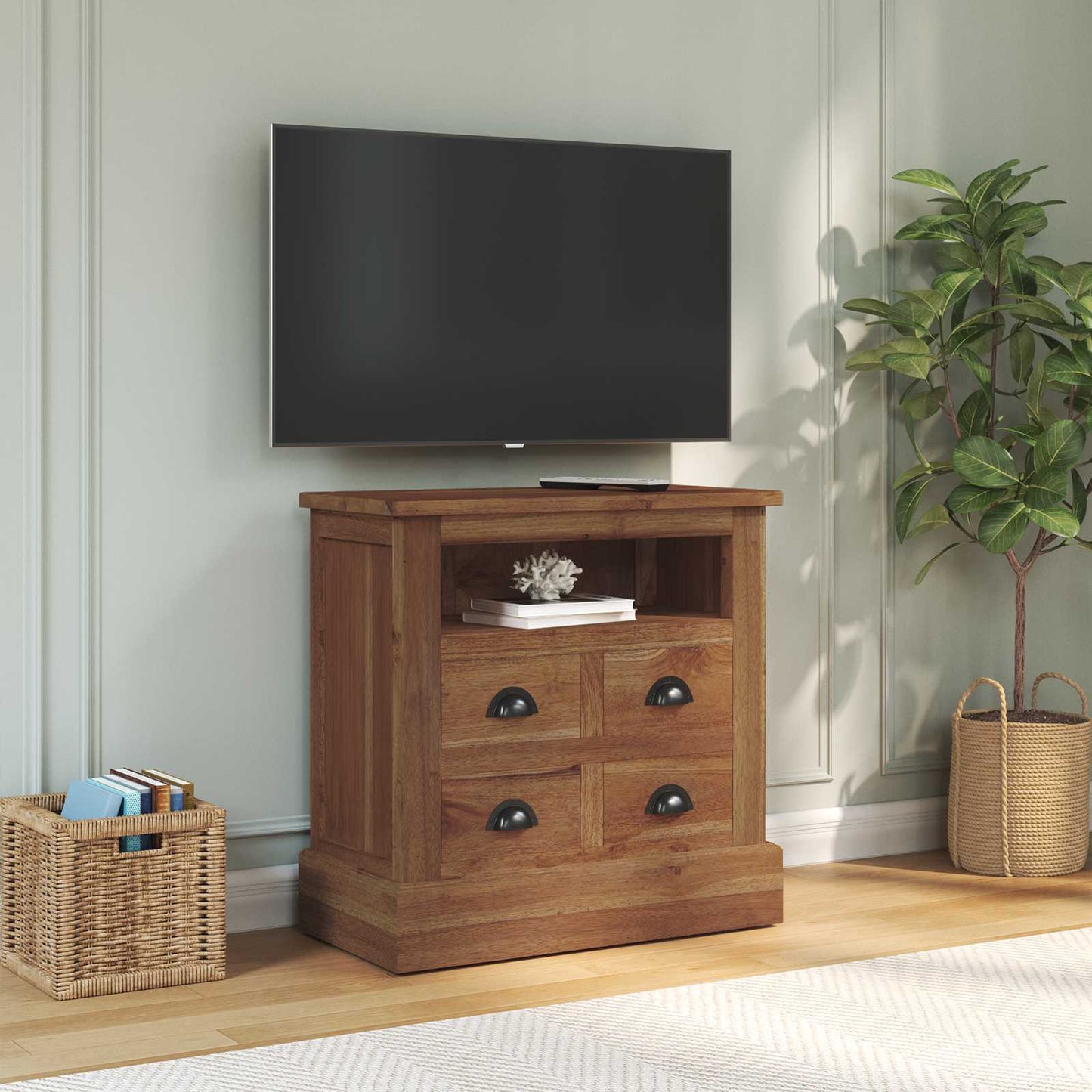 vidaXL Storage Cabinet Natural 60 x 30 x 60 cm Solid Teak Wood 4