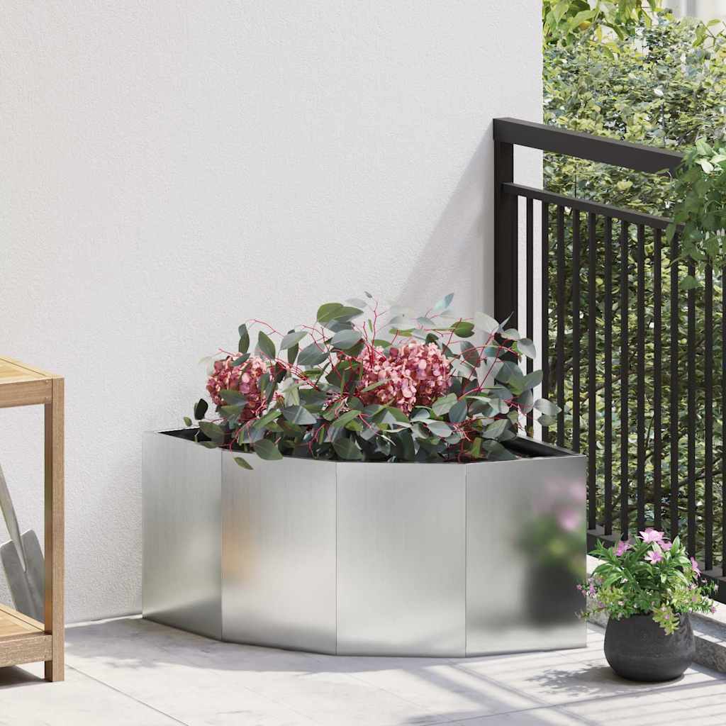 vidaXL Corner Planter 60 x 60 x 35 cm Steel
