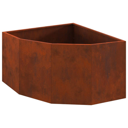 vidaXL Corner Planter Rusty 60 x 60 x 35 cm Weathering steel 2