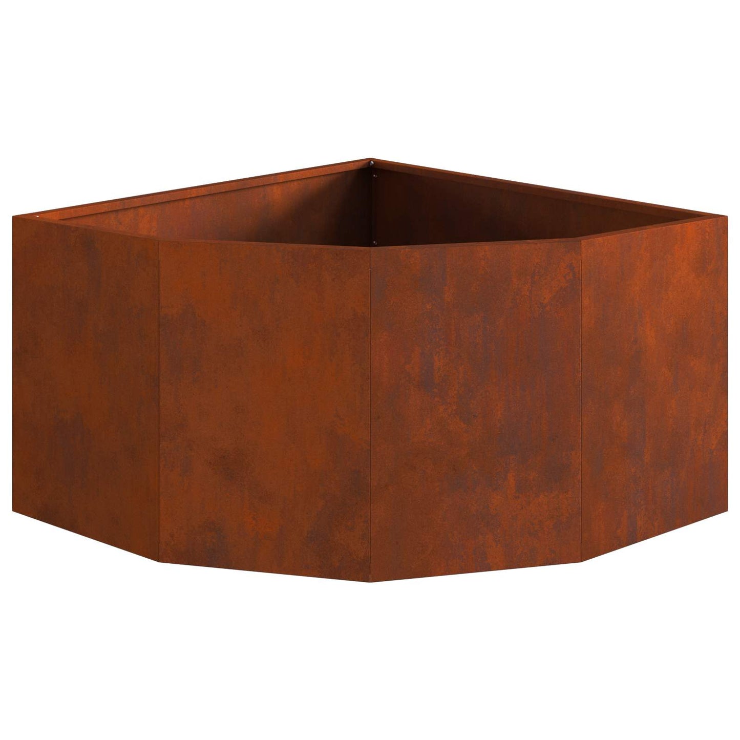 vidaXL Corner Planter Rusty 60 x 60 x 35 cm Weathering steel 6
