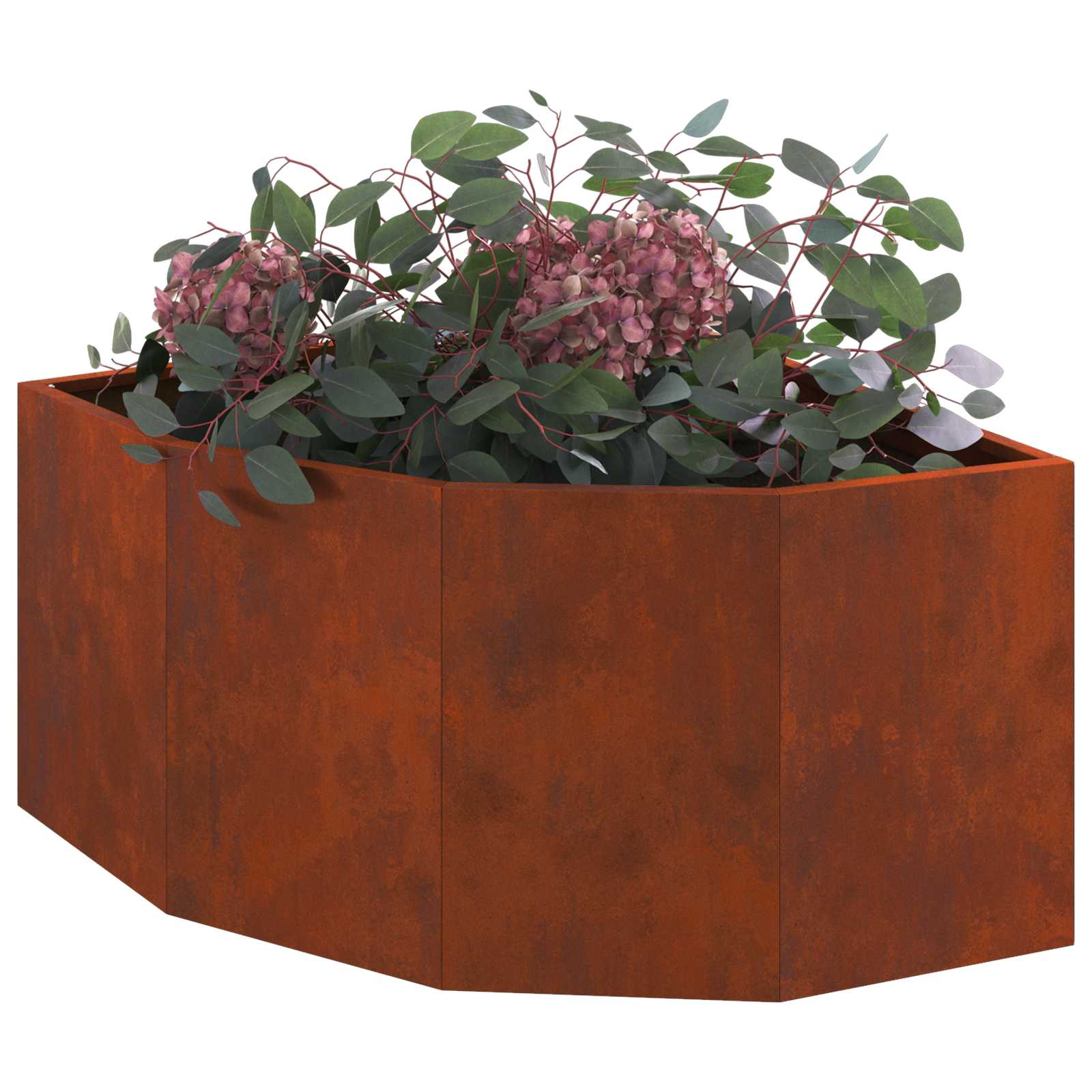 vidaXL Corner Planter Rusty 60 x 60 x 35 cm Weathering steel 3