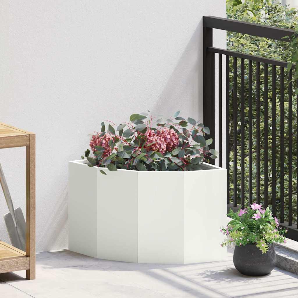 Corner Planter 45 x 45 x 35 cm Steel White