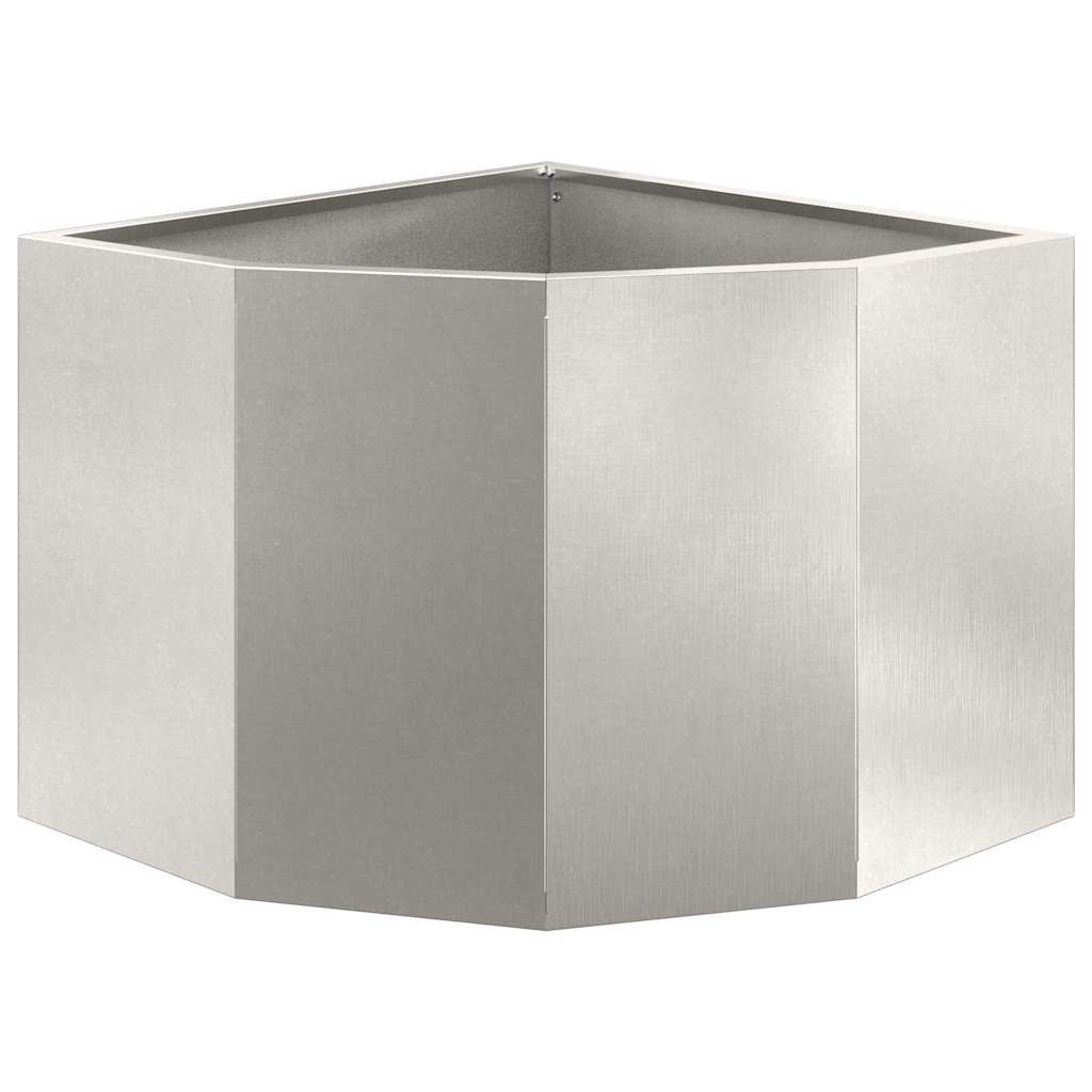 vidaXL Corner Planter Silver 45 x 45 x 35 cm Stainless steel 5