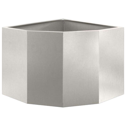 vidaXL Corner Planter Silver 45 x 45 x 35 cm Stainless steel 5