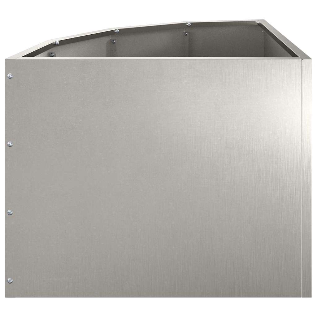 vidaXL Corner Planter Silver 45 x 45 x 35 cm Stainless steel 6