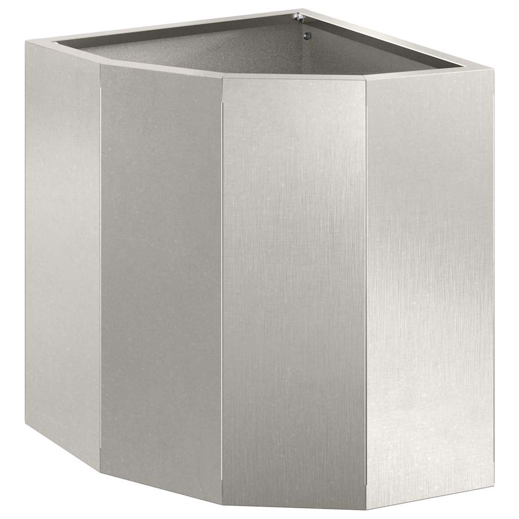 vidaXL Corner Planter Silver 30 x 30 x 35 cm Stainless steel 2