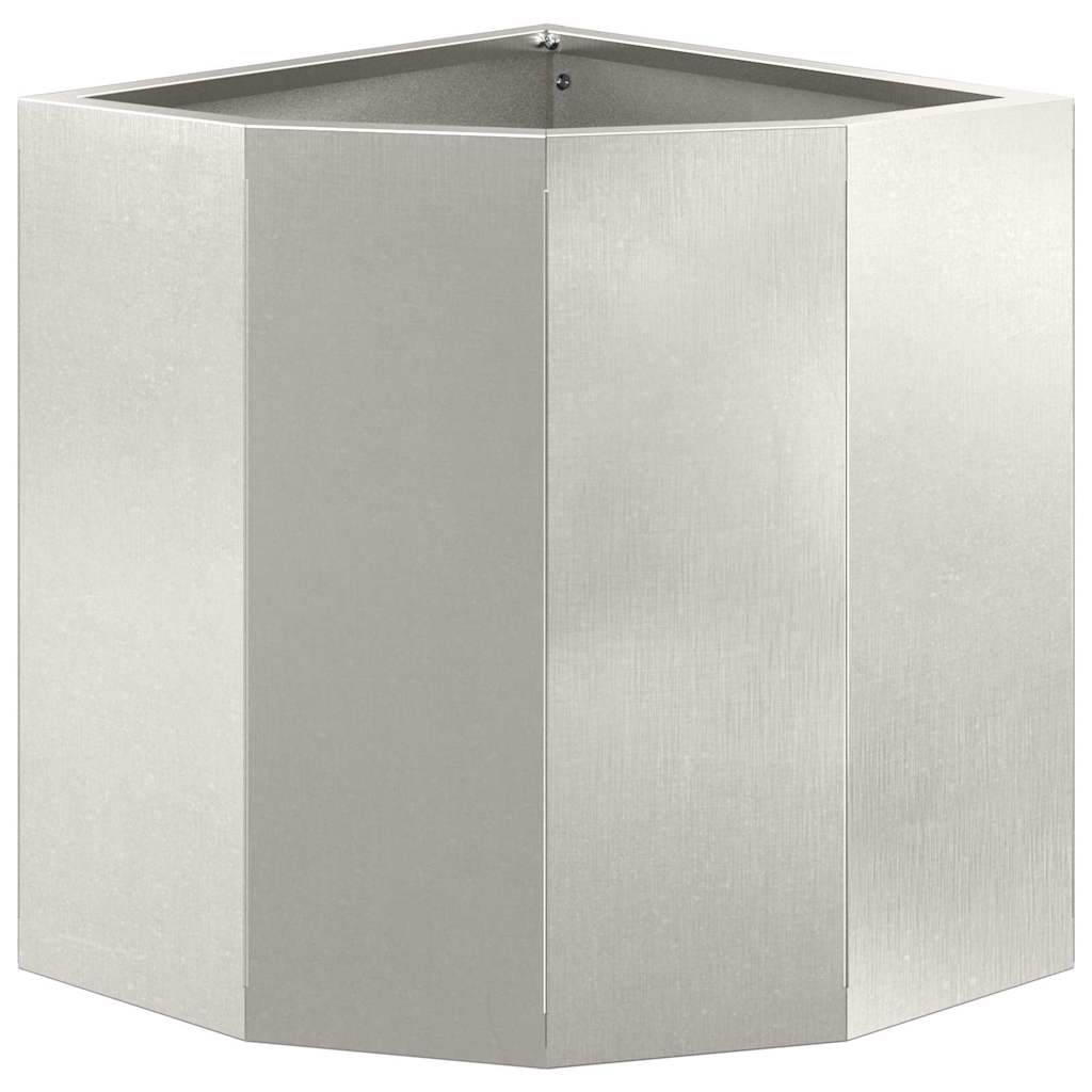 vidaXL Corner Planter Silver 30 x 30 x 35 cm Stainless steel 5