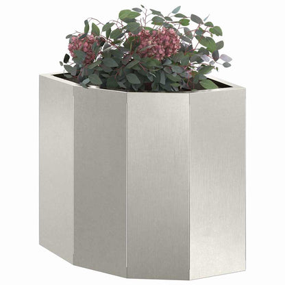 vidaXL Corner Planter Silver 30 x 30 x 35 cm Stainless steel 3