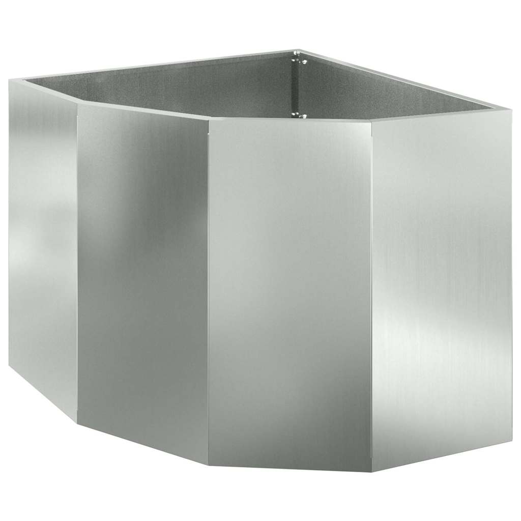 vidaXL Corner Planter Silver 60 x 60 x 50 cm Galvanised steel 2