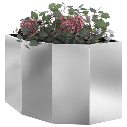 vidaXL Corner Planter Silver 60 x 60 x 50 cm Galvanised steel 3