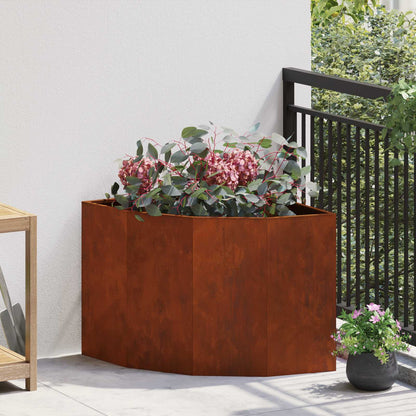 Corner Planter 60 x 60 x 50 cm Steel Height 50 cm Width 60 cm Weathering steel