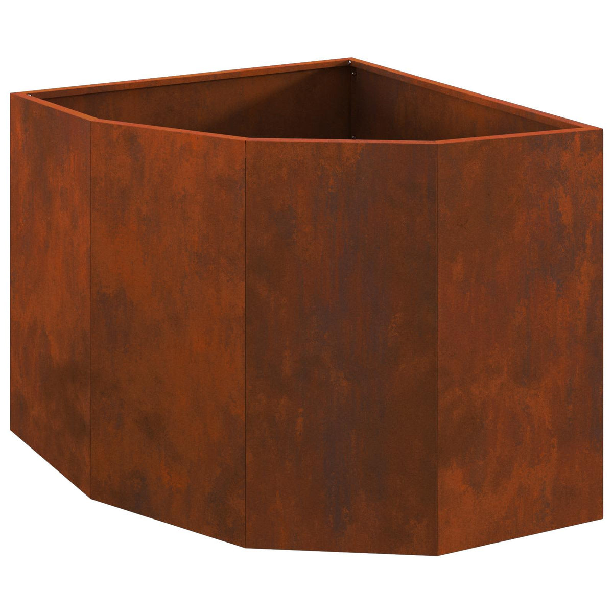 Corner Planter 60 x 60 x 50 cm Steel Height 50 cm Width 60 cm Weathering steel