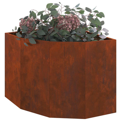 Corner Planter 60 x 60 x 50 cm Steel Height 50 cm Width 60 cm Weathering steel