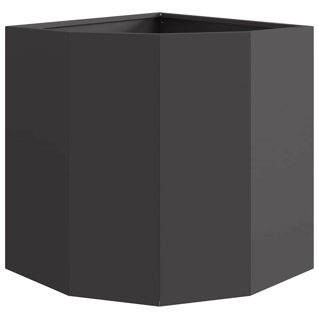 vidaXL Corner Planter Black 45 x 45 x 50 cm Steel 5