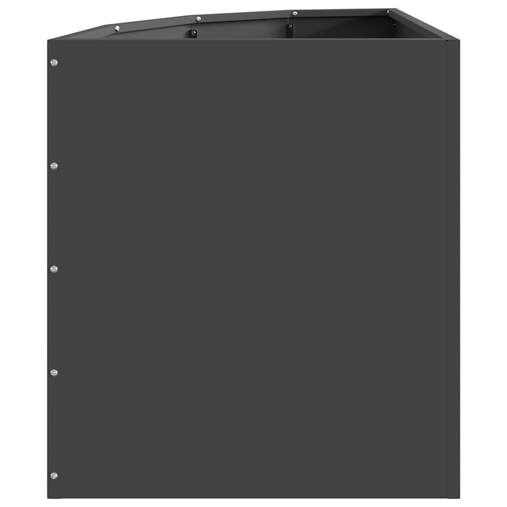 vidaXL Corner Planter Black 45 x 45 x 50 cm Steel 6