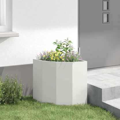vidaXL Corner Planter White 45 x 45 x 50 cm Steel 4