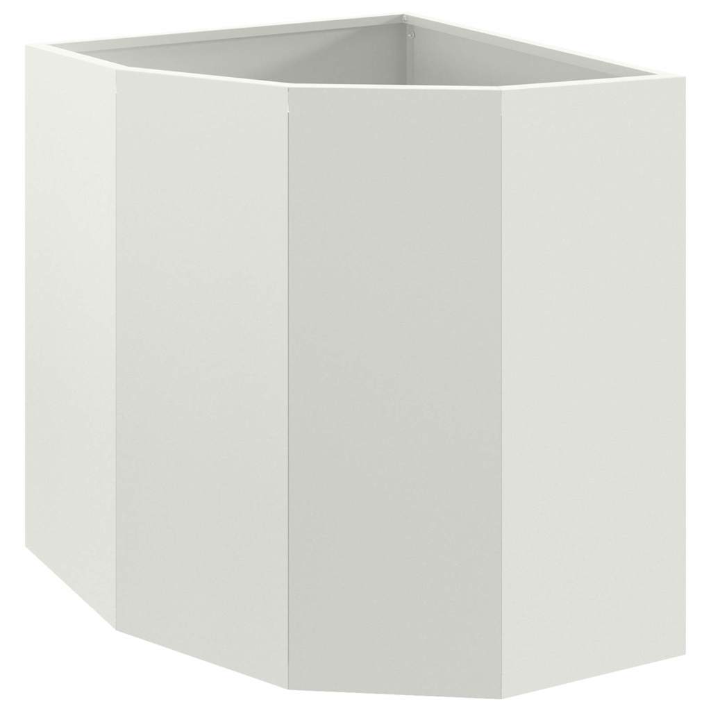 vidaXL Corner Planter White 45 x 45 x 50 cm Steel 2