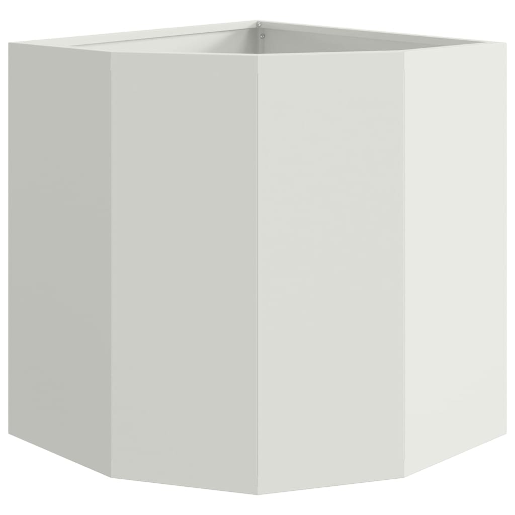 vidaXL Corner Planter White 45 x 45 x 50 cm Steel 5