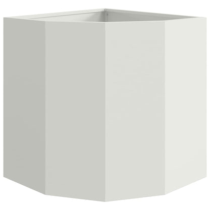 vidaXL Corner Planter White 45 x 45 x 50 cm Steel 5