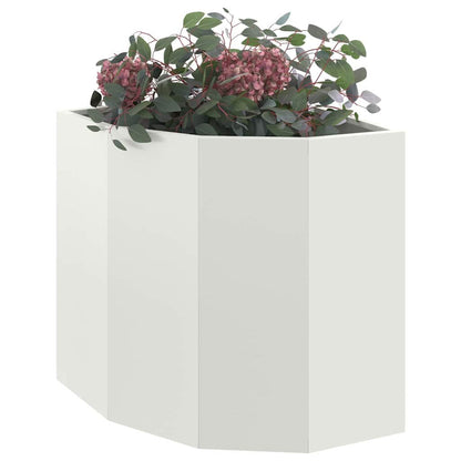 vidaXL Corner Planter White 45 x 45 x 50 cm Steel 3