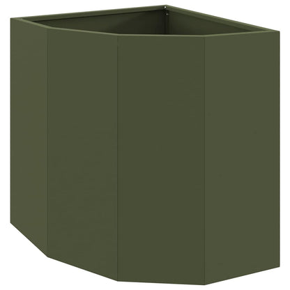 vidaXL Corner Planter Olive green 45 x 45 x 50 cm Steel 2
