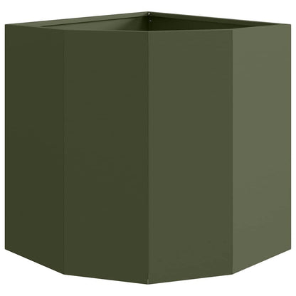 vidaXL Corner Planter Olive green 45 x 45 x 50 cm Steel 5