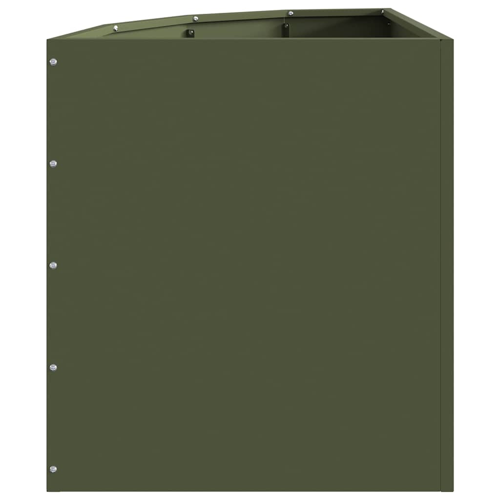 vidaXL Corner Planter Olive green 45 x 45 x 50 cm Steel 6