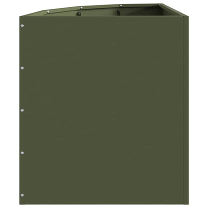vidaXL Corner Planter Olive green 45 x 45 x 50 cm Steel 6
