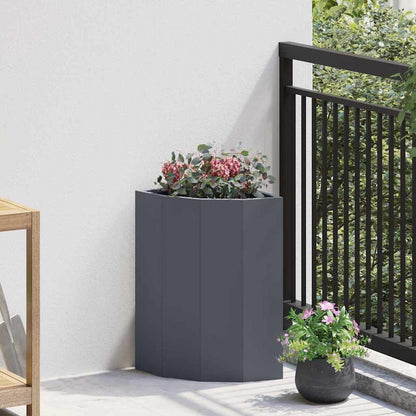 vidaXL Corner Planter Anthracite 30 x 30 x 50 cm Steel 1