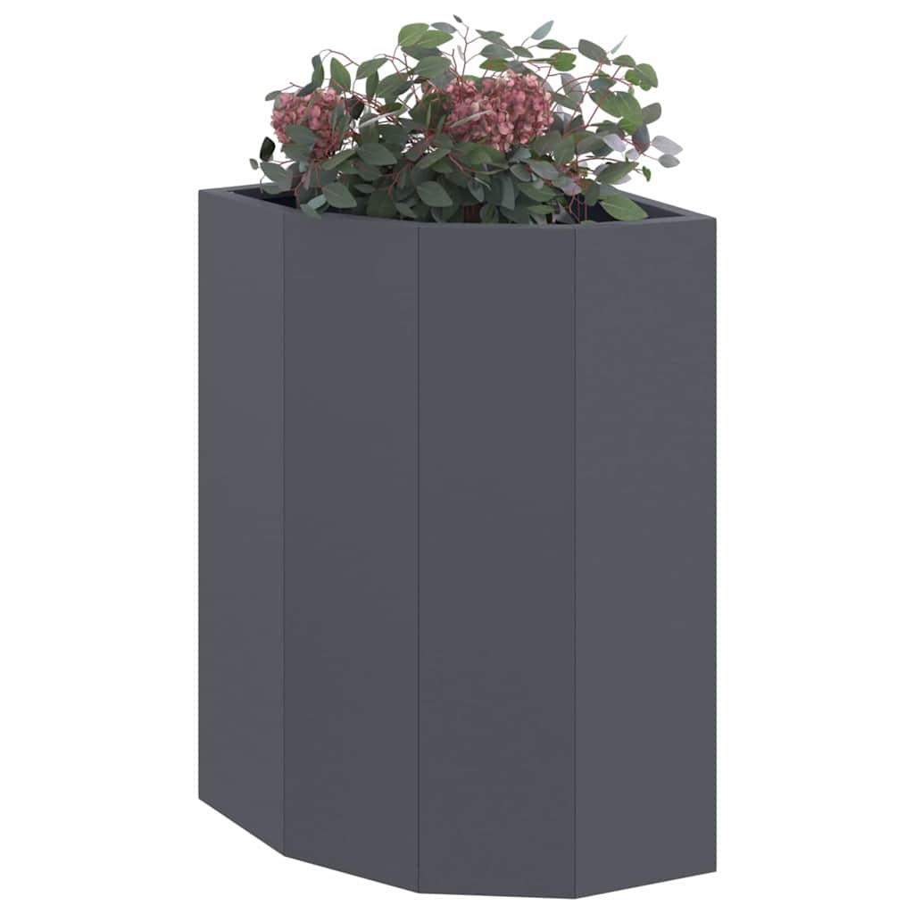 vidaXL Corner Planter Anthracite 30 x 30 x 50 cm Steel 3